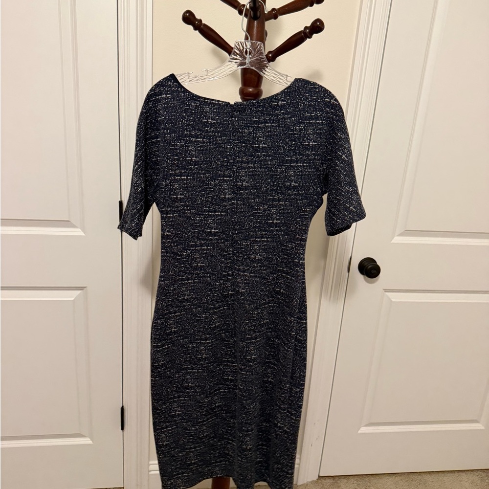 Maggy London Navy Heathered Midi Dress